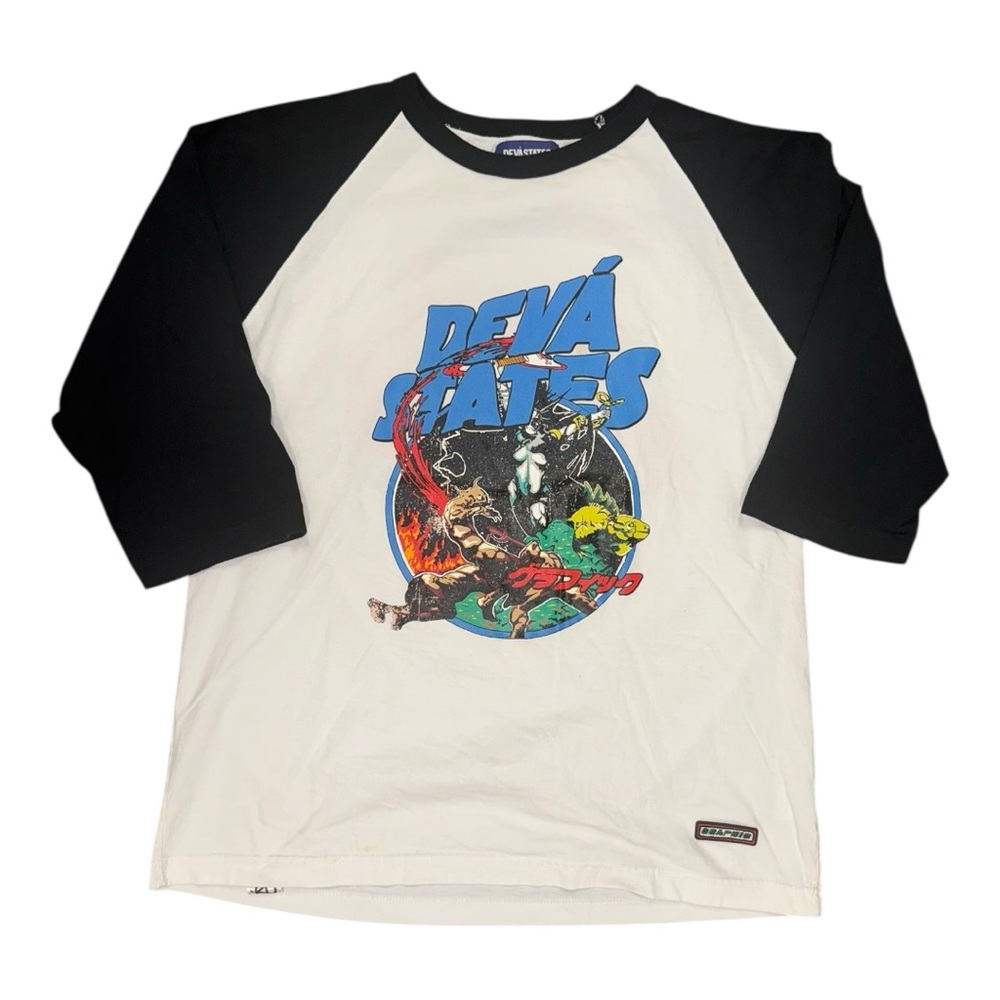 Deva States Axe Long Sleeve Raglan Tee in White.
NWOT